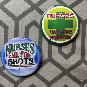 Nurses Button Pins RN, LVN, NP Pre-owned Excellent Condition Lot Of 2